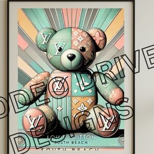 Louis Vuitton City Bear Series South Beach 18x24 Print LV South Beach Wall Art